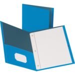 Business Source Letter Recycled Pocket Folder 8 1/2" x 11" - 100 Sheets Capacity - 3 x Prong Fastener(s) - 1/2" Fastener Capacity - 2 Inside Front & Back Pocket(s) - Leatherette - Light Blue - 35{71f11aac2075d051210c18c18edfb1417a89cbd94af8c67cc71d254b66f93894} Recycled - 25 / Box (BSN78507)