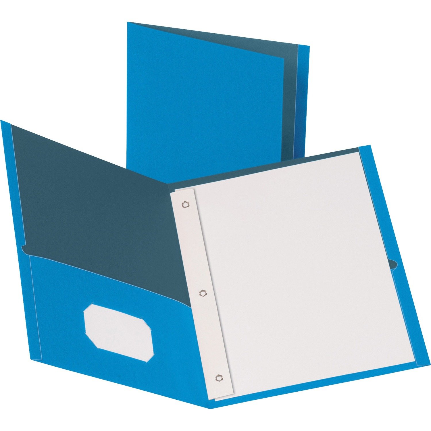 1021069754.jpg Business Source Letter Recycled Pocket Folder 8 1/2" x 11" - 100 Sheets Capacity - 3 x Prong Fastener(s) - 1/2" Fastener Capacity - 2 Inside Front & Back Pocket(s) - Leatherette - Light Blue - 35{71f11aac2075d051210c18c18edfb1417a89cbd94af8c67cc71d254b66f93894} Recycled - 25 / Box (BSN78507) - Image 1