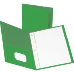 Business Source Letter Recycled Pocket Folder 8 1/2" x 11" - 100 Sheets Capacity - 3 x Prong Fastener(s) - 1/2" Fastener Capacity - 2 Inside Front & Back Pocket(s) - Leatherette - Green - 35{71f11aac2075d051210c18c18edfb1417a89cbd94af8c67cc71d254b66f93894} Recycled - 25 / Box (BSN78509)