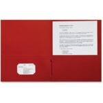 Sparco Letter Pocket Folder 8 1/2" x 11" - 2 Internal Pocket(s) - Red - 25 / Box (78547)
