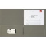 Business Source Letter Portfolio 8 1/2" x 11" - 125 Sheets Capacity - Inside Front & Back Pocket(s) - Gray - Card Holder - 25 / Box (BSN78553)