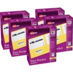 Avery® Letter Pocket Folder 8 1/2" x 11" - 40 Sheets Capacity - 2 Internal Pocket(s) - Embossed Paper - Yellow - Embossed - 25/Box - 5 / Carton (47992CT)