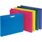 Business Source Straight Tab Cut Letter File Jacket 8 1/2" x 11" - 1" Expansion - Assorted - 10 / Pack (BSN44435)