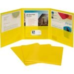 C-Line Letter Pocket Folder 8 1/2" x 11" - 3 Internal Pocket(s) - Yellow - 24 / Box (33946)