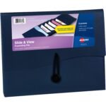 Avery® Slide & View Letter Organizer Folder 8 1/2" x 11" - 40 Sheets Capacity - 6 Pocket(s) - Plastic, Poly - Navy - 1 Each (73545)