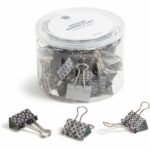 U Brands Binder Clip Medium - 1" Width - 145 Sheet Capacity - for Paperwork, Paper, Office, Home, School, Document, Notes, File, Assignment - Acid-free, Non-magnetic, Durable, Non-slip Grip - Assorted, Silver, White, Black - Steel, Metal - 36 (3607U0624)