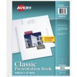 Avery® White Presentation Book Letter - 8 1/2" x 11" Sheet Size - 24 Sheet Capacity - Pocket(s): Internal - Polypropylene - Non-stick, Spill-free, Durable - 1 Each (47671)