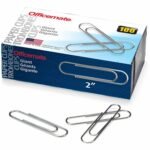 Officemate Giant Gem Paper Clips Jumbo - 2" Length x 0.5" Width - Silver - Steel - 100/Box - 10 / Pack (99914)