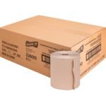 Genuine Joe Embossed Hardwound Roll Towels 7.90" Width x 800 ft Length - 2" Core - Natural - 6 / Carton (GJO22600)