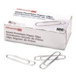 Officemate Premium Jumbo Paper Clips, Jumbo, Smooth, Silver, 100/Box, 10 Boxes/Pack (816206)