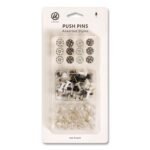 U Brands Moroccan Monochrome Push Pins, Assorted Colors, 100/Pack (2996U0624)
