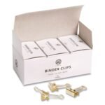 U Brands Small Binder Clips, Gold, 12 Clips/Pack, 6 Packs/Box (3595U0624BX)