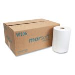 Morsoft® Hardwound Paper Towels, White, 1-Ply, 800-ft., 6 Rolls (W106)