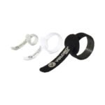 Velcro Portable Cord Ties, (4) 3" x 0.25"/ (4) 5" x 0.38"/ (4) 7" x 0.5", Black/Gray/White, 12/Pack Cable Tie - Multi - 12 / Pack (30816)
